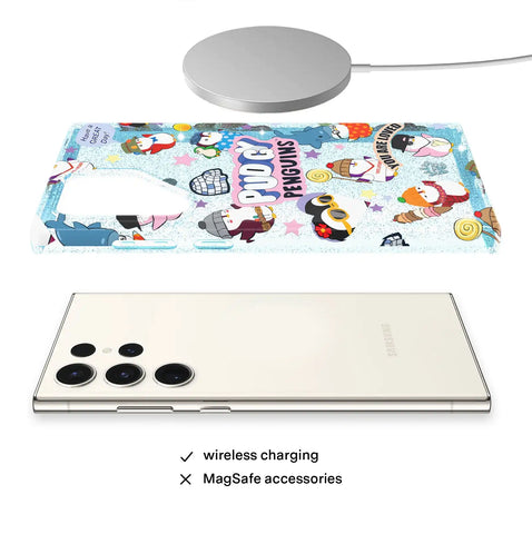 Pudgy Penguins Iceberg Glitter Samsung Case