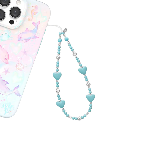 Turquoise Heart Phone Charm