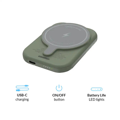 Olive Leopard Portable MagSafe Charger Power Pack