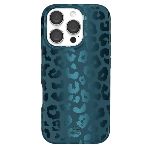 Metallic Navy Leopard iPhone Case
