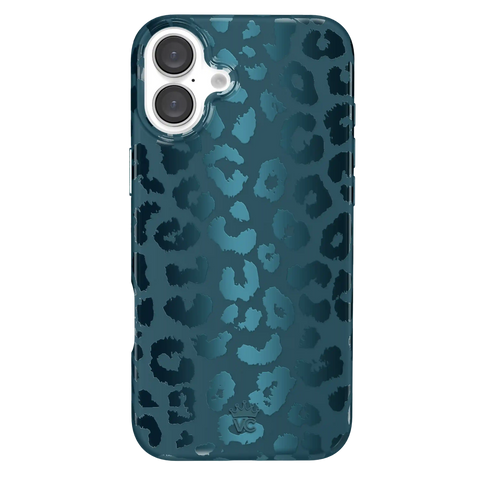 Metallic Navy Leopard iPhone Case