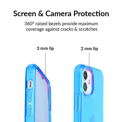 Neon Blue Clear iPhone Case