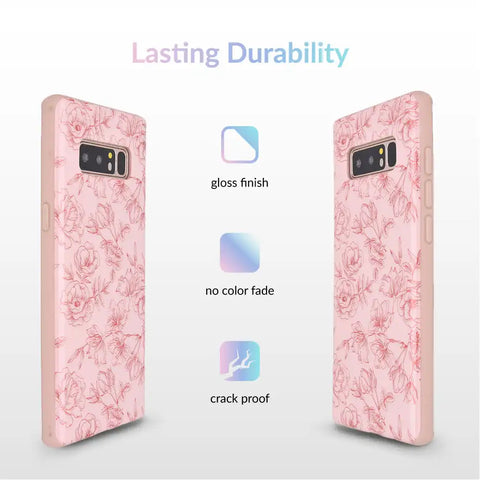 Nude Red Chrome Floral Samsung Galaxy Case