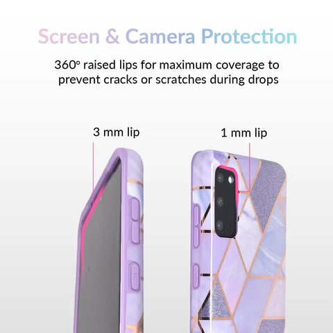Purple Geometric Marble Samsung Case