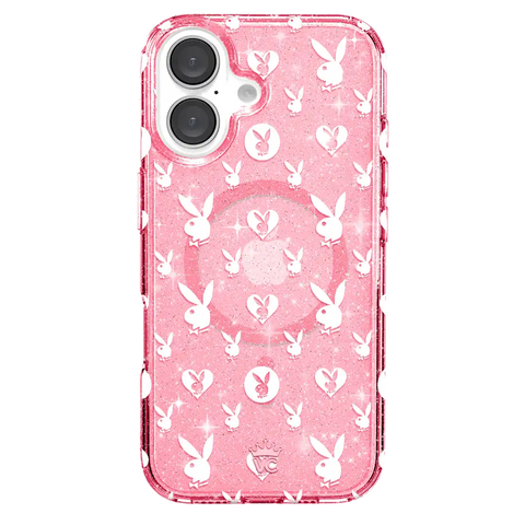 Playboy Pink Bunny Glitter iPhone Case