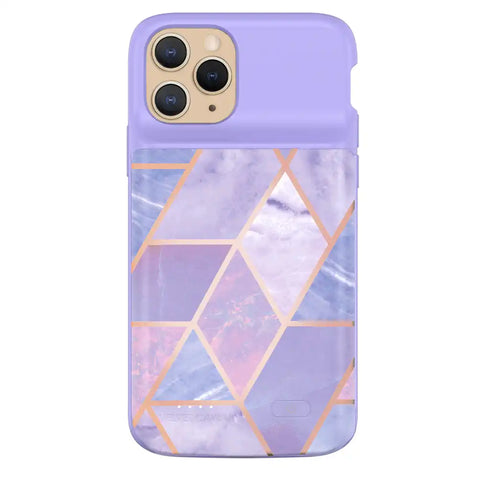 Purple Geometric iPhone Charging Case