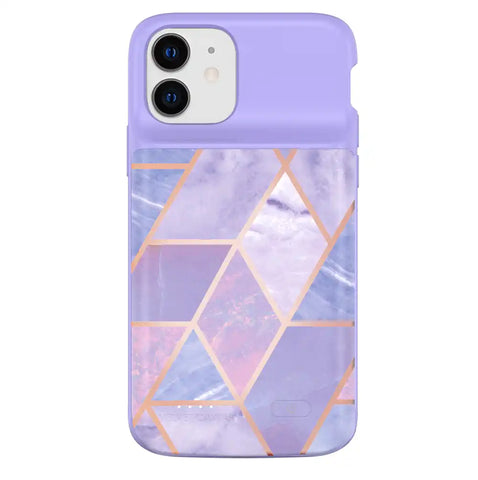 Purple Geometric iPhone Charging Case