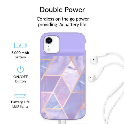 Purple Geometric iPhone Charging Case