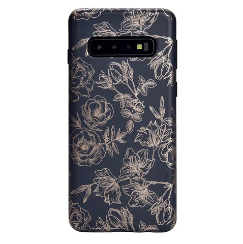 Floral Rose Gold Chrome Samsung Galaxy Case