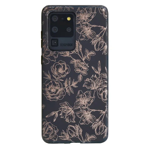 Floral Rose Gold Chrome Samsung Galaxy Case
