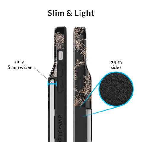 Floral Rose Gold iPhone Wallet Case