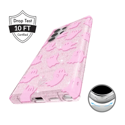 Ghosted Pink Glitter Samsung Case