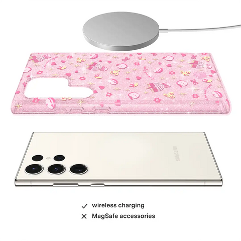 Pink Hanukkah Glitter Samsung Case