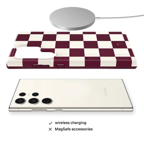 Burgundy Vibe Checker Samsung Case