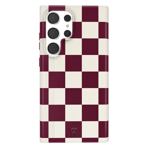 Burgundy Vibe Checker Samsung Case