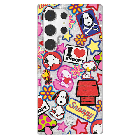 Snoopy Patchwork Glitter Samsung Case