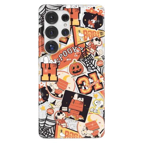 Snoopy Halloween Varsity Glitter Samsung Case
