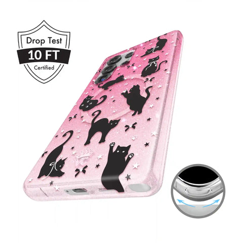 Lucky Kittens Glitter Samsung Case