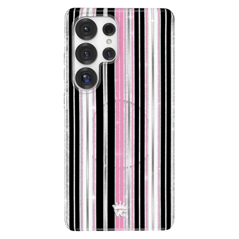 Pretty Punk Stripes Glitter Samsung Case