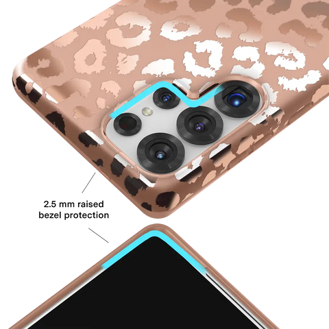 Bronze Chrome Leopard Samsung Case