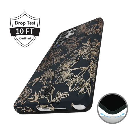 Floral Rose Gold Chrome Samsung Galaxy Case