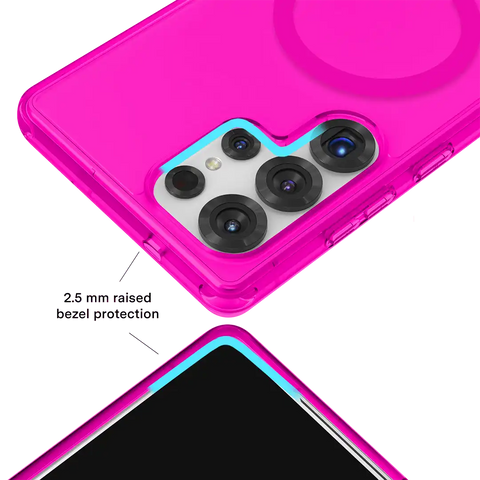 Neon Pink Clear Samsung Case