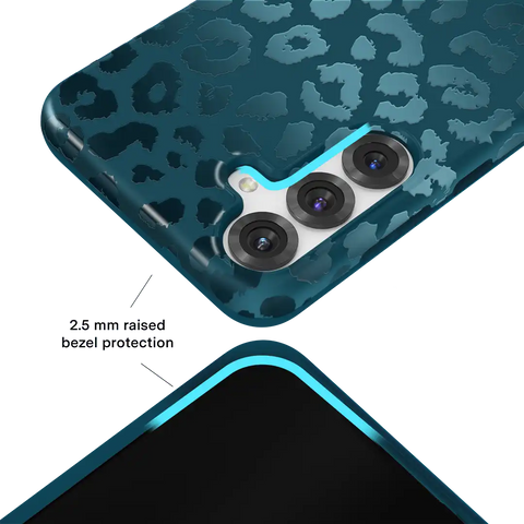 Metallic Navy Leopard Samsung Case