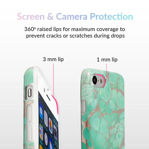 Turquoise Rose Gold Chrome iPhone Case
