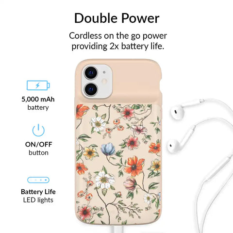 Vintage Floral iPhone Charging Case
