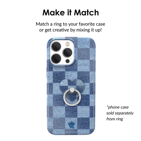 Denim Vibe Checkered Phone Ring