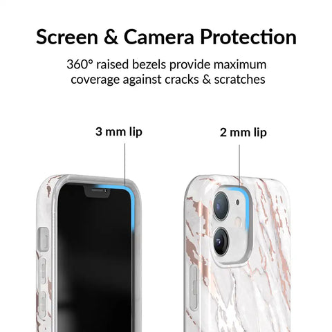 White Marble Rose Gold Chrome 2.0 iPhone Case